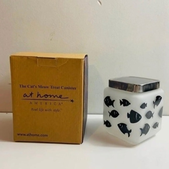 Other - Brand New Glass Cat Treat Canister
